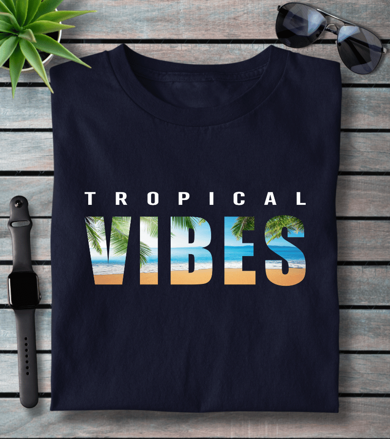 Tropical Vibes Typography T-shirt